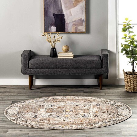 Nuloom Harriet Vintage Medallion Fringe Area Rug 5ft KHMC04J-R505